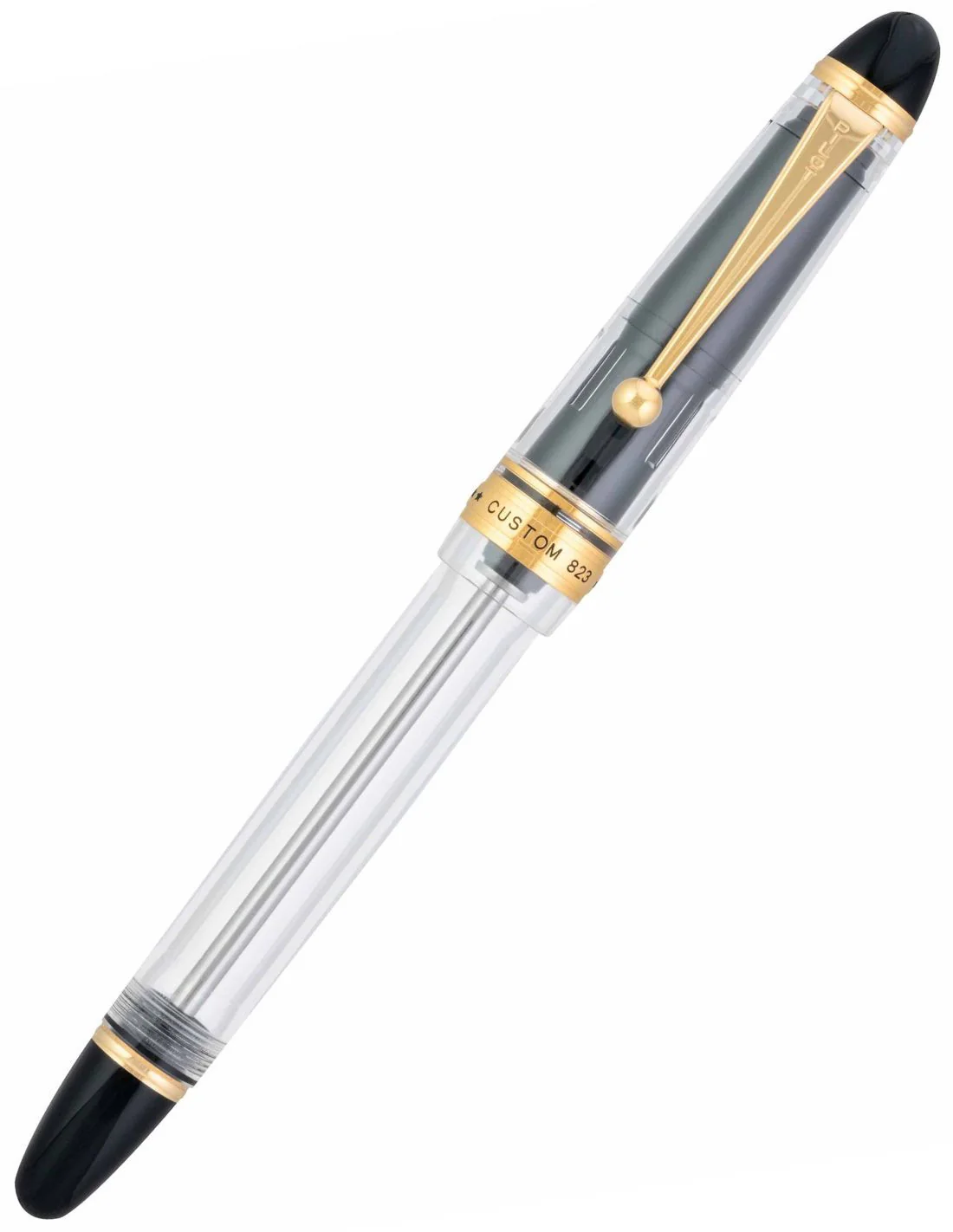 Pilot Custom 823 Transparent Clear Resin GT Fountain Pen  14Kt Gold Medium Nib - Image 4