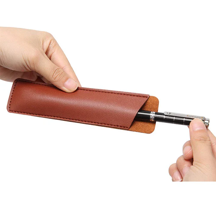 PU Leather Single Pen Sleeve– Portable Pen Pouch/Holder for Fountain & Ball Pens (1pc / 5pcs / 10pcs) - Image 6