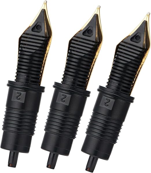 Set of 3 Jinhao X159 and 9019 Fountain Pen Replacement Nib Parts (EF, F and M) Gold Trim - Image 2