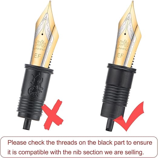 Set of 3 Jinhao X159 and 9019 Fountain Pen Replacement Nib Parts (EF, F and M) Gold Trim - Image 3
