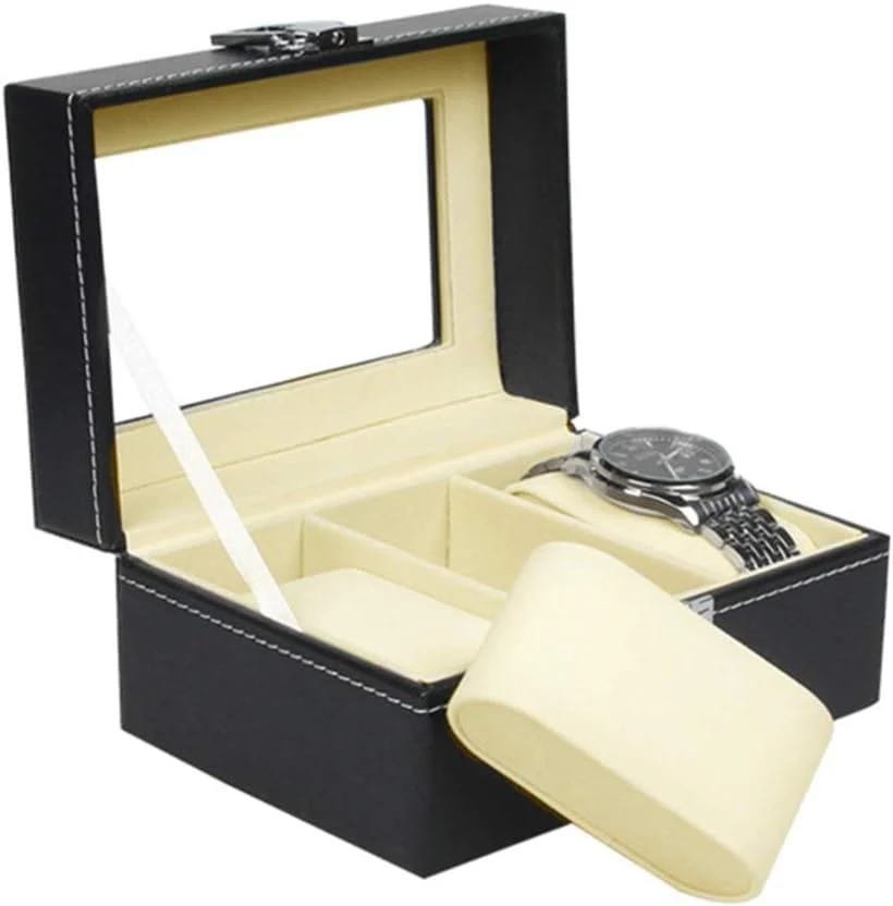 Watch Box – 3 Or 6 Slot Luxury Watch Storage Case with Glass Lid & Removable Watch Pillows - Image 5