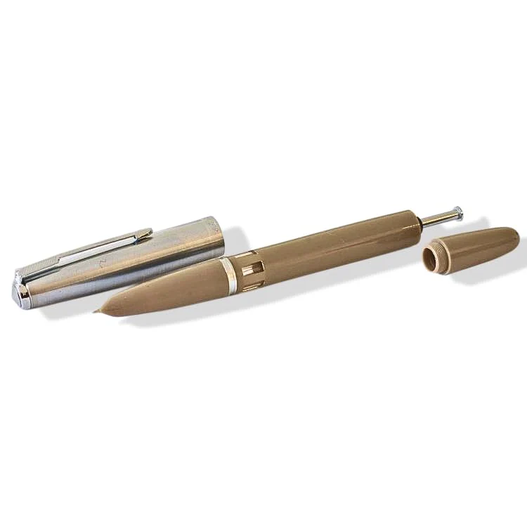 Wing Sung 601 Steel Cap Vacumatic Double Bead Fountain Pen with Ink Window, Extra Fine Nib (Light Brown) - Image 3