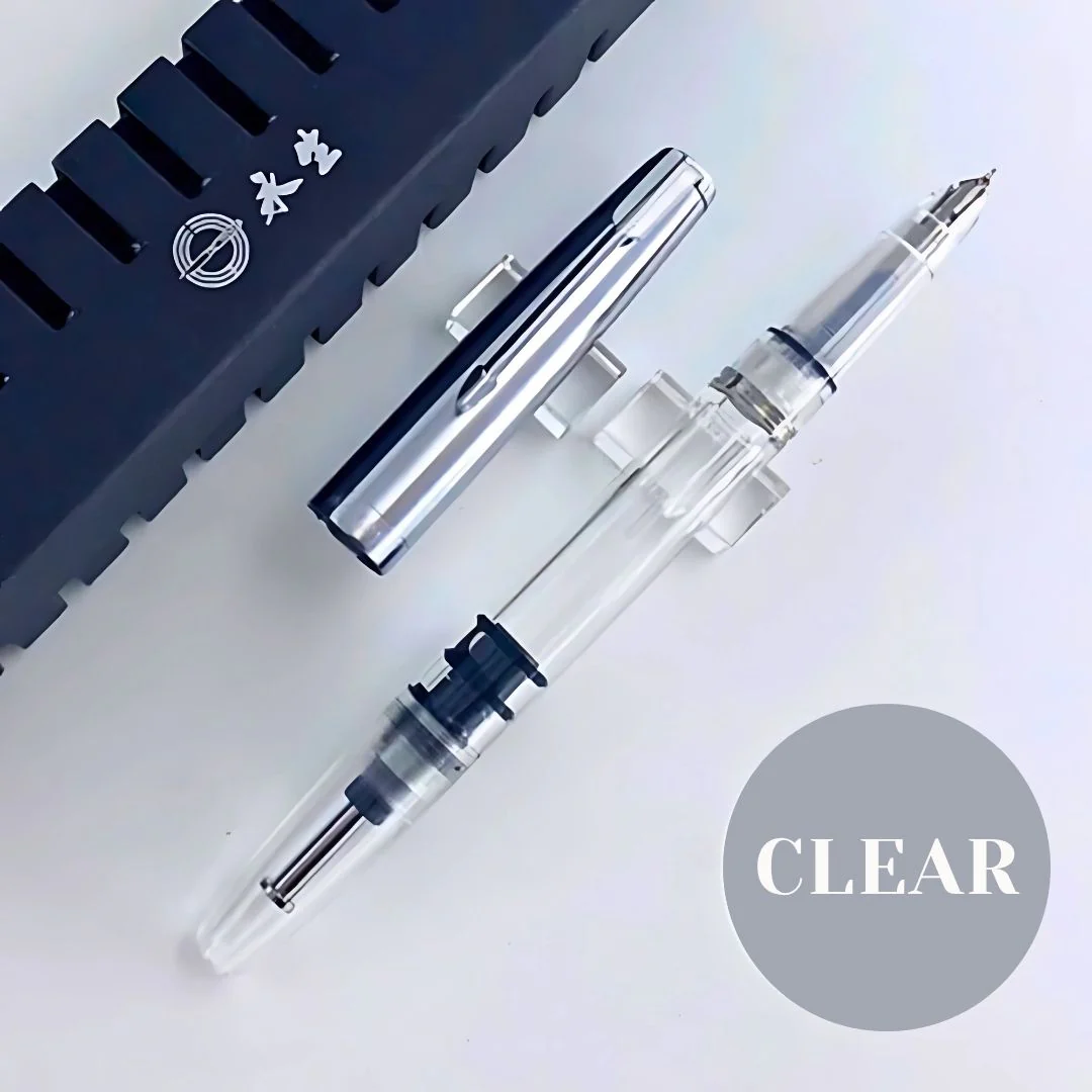 Wing Sung 601 Transparent Vacumatic Fountain Pen – 0.38mm Extra Fine Nib, Resin Body, Steel Cap, Push-Cap with Converter & Box (No Ink) - Image 4