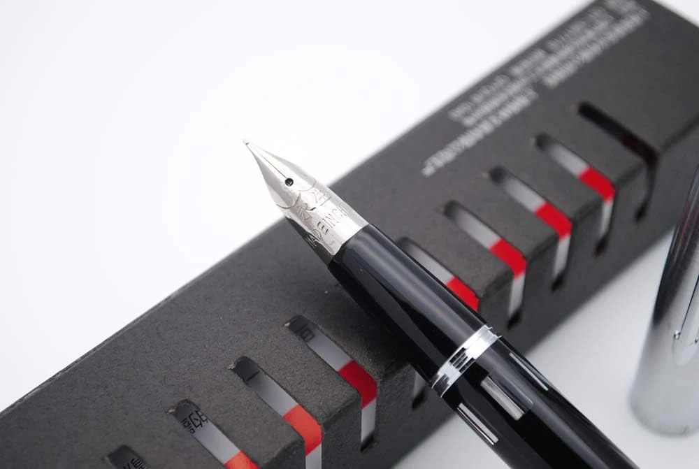Wing Sung 601A Black Vacumatic Fountain Pen – Fine 0.5mm Nib, Resin Body with Steel Cap, Push-Type, Converter & Box (No Ink) - Image 3