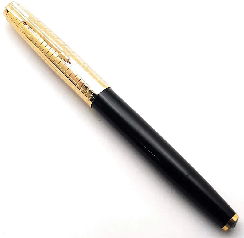 Wing Sung 601A Black Vacumatic Fountain Pen with Golden Cap – 0.5mm Fine Nib, Ink Window, Resin Body, Push Cap, Gift Box (No Ink) - Image 2