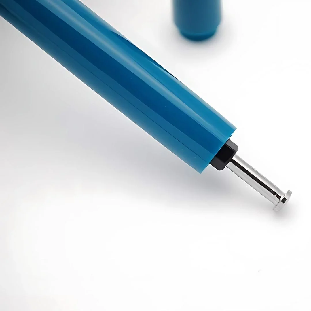 Wing Sung 601A Blue-Green Steel Cap Vacumatic Fountain Pen with Ink Window – 0.5mm Fine Nib, Resin Body, Push-Cap with Converter & Box (No Ink) - Image 6