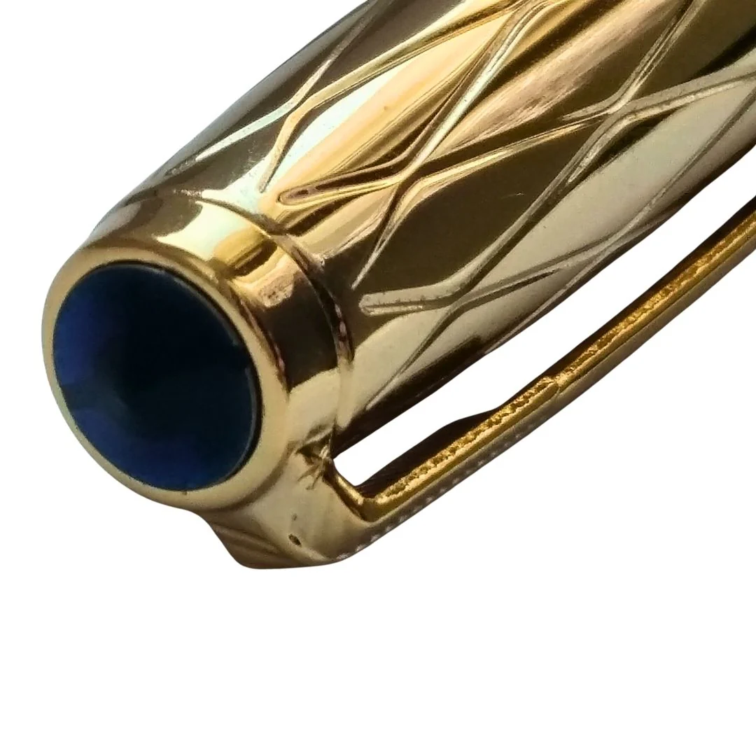 Wing Sung 601A  Blue-Green Vacumatic Fountain Pen with Golden Cap – 0.5mm Fine Nib, Ink Window Pen, Resin Body, Push-Cap with Converter & Box (No Ink) - Image 6
