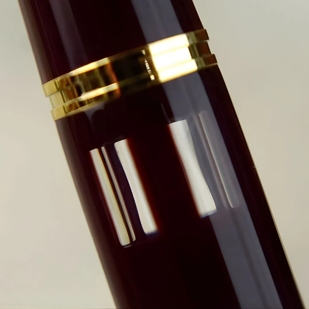 Wing Sung 601A Crimson Vacumatic Fountain Pen – Fine 0.5mm Nib, Golden Cap, Resin Body, Ink Window, Push-Cap with Converter & Box (No Ink) - Image 3