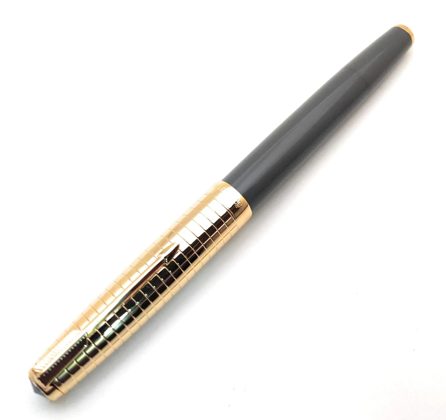 Wing Sung 601A Grey Vacumatic Fountain Pen – Fine 0.5mm Nib, Golden Cap, Resin Body, Ink Window, Push-Cap with Converter & Box (No Ink) - Image 2
