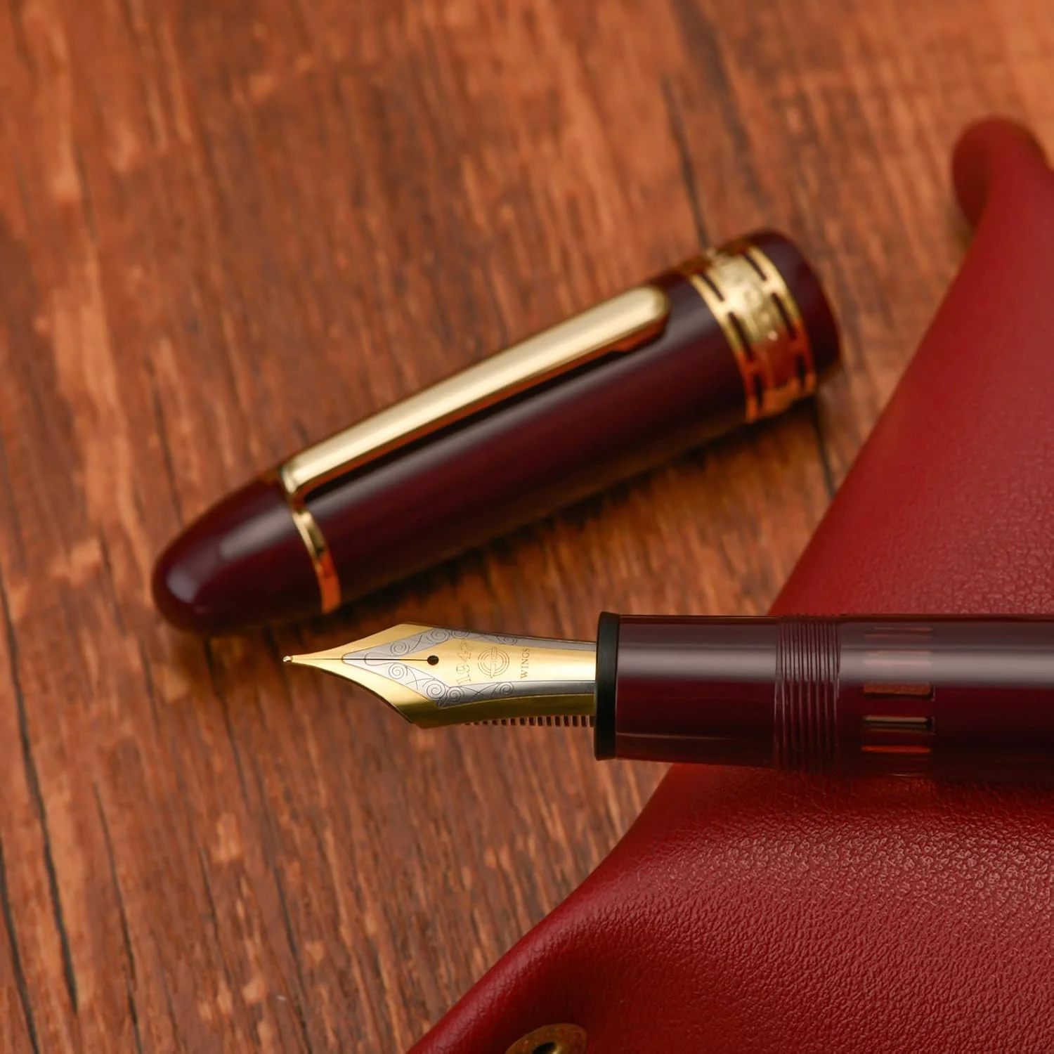 Wing Sung 630 Round Top Fountain Pen with Gold Clip, Fine Nib & Fence Window - Elegant Vintage-Style Writer - Image 8