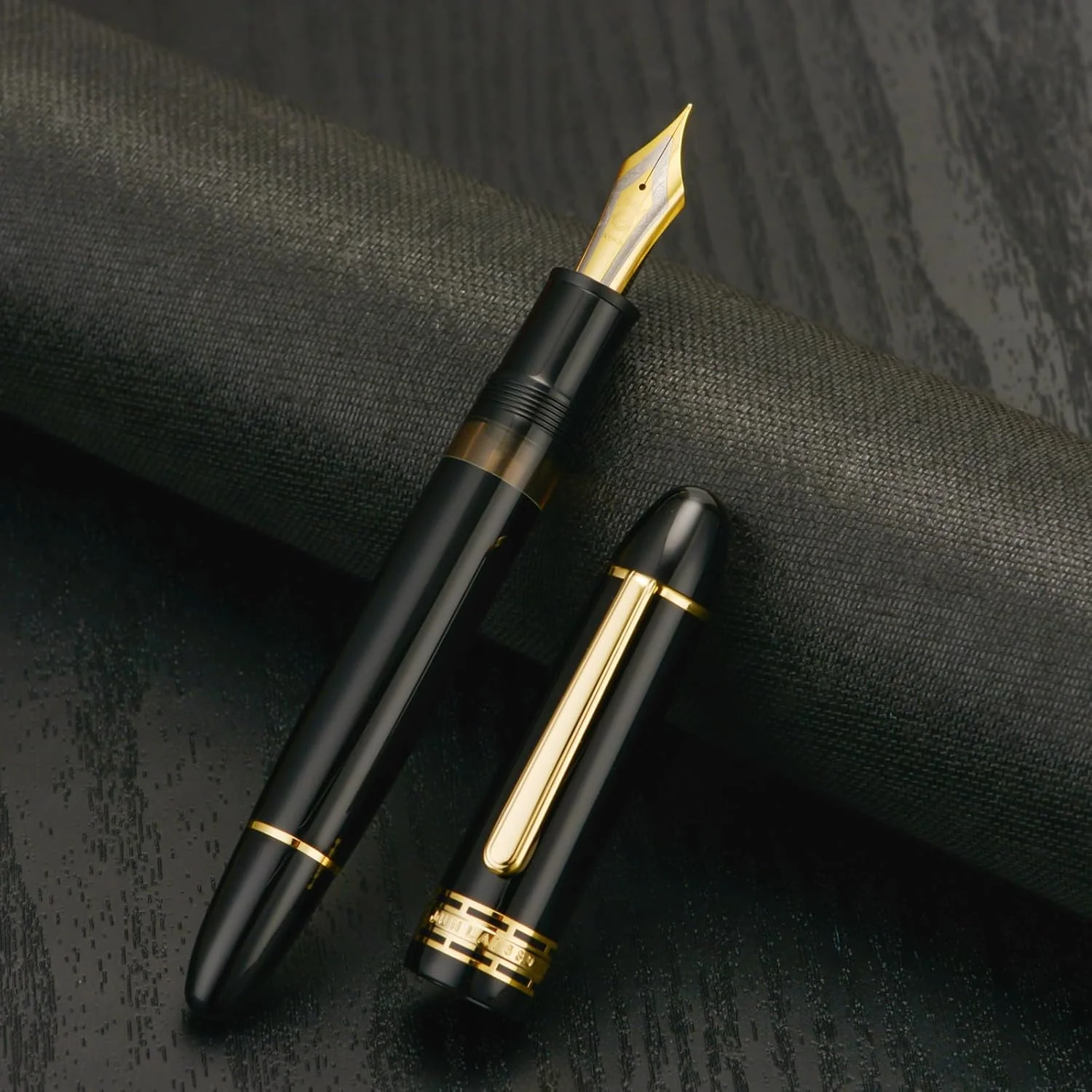 Wing Sung 630 Round Top Fountain Pen with Gold Clip, Fine Nib & Full Window - Elegant Vintage-Style Writer - Image 5