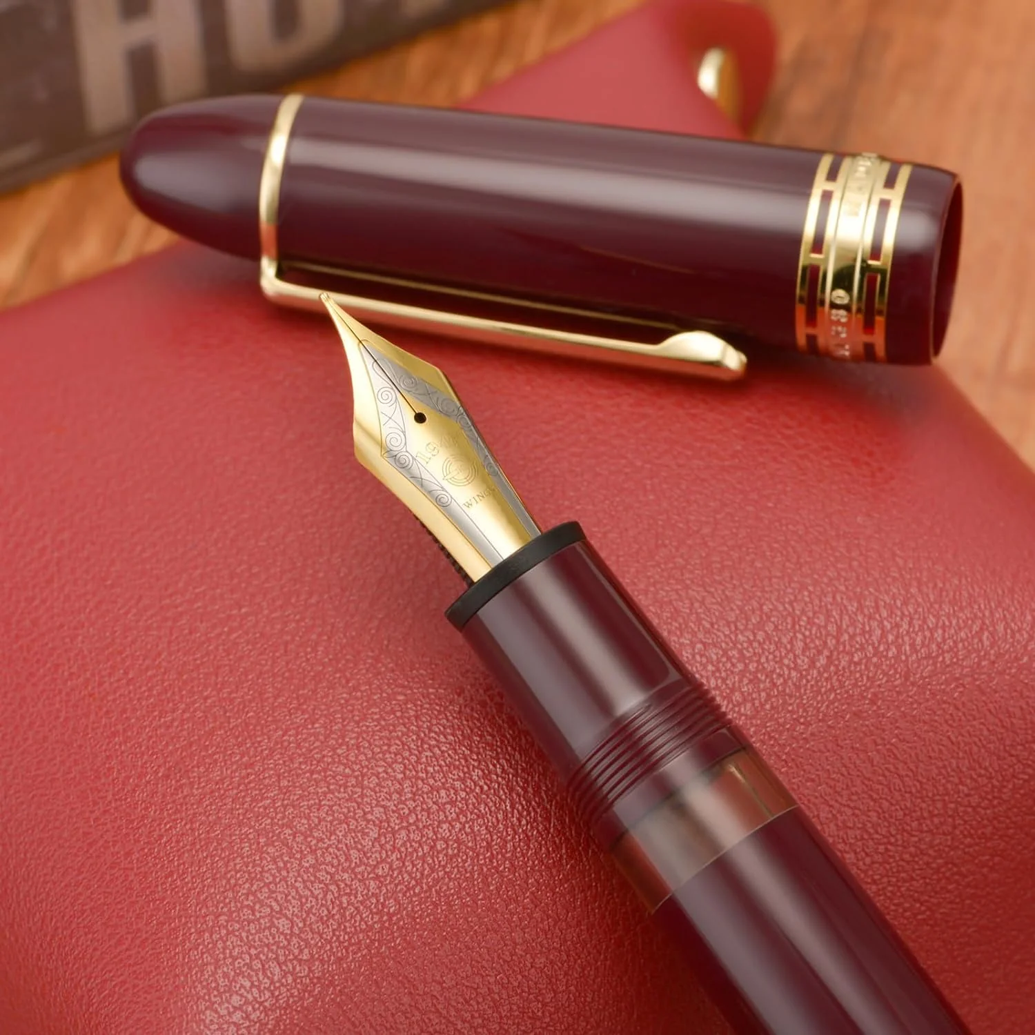 Wing Sung 630 Round Top Fountain Pen with Gold Clip, Fine Nib & Full Window - Elegant Vintage-Style Writer - Image 9