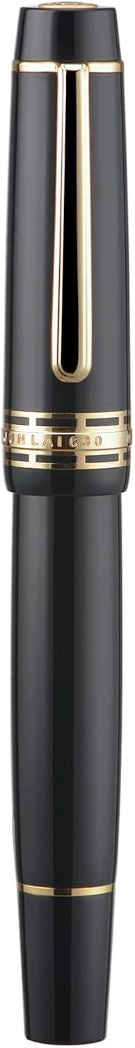 Wing Sung Junlai 630 Acrylic Fountain Pen – #8 Fine Nib, Piston Filling System, Flat Top Design, Blue-Green / Maroon / Piano Black (Fence Ink Tank, Gold Trim) - Image 5