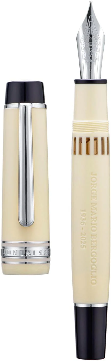 Wing Sung Junlai 930 Piston Fountain Pen – Limited Edition Ivory White (Silver Trim) (Fine, Medium, Broad Nib) - Image 8