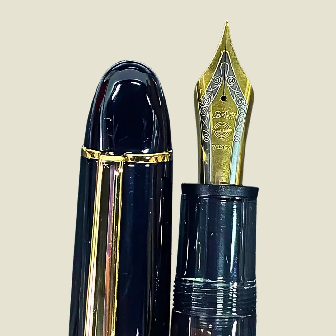 Wingsung 630 Piston Fountain Pen – Transparent Resin Barrel, #8 Fine Iridium Nib (Black) - Image 3
