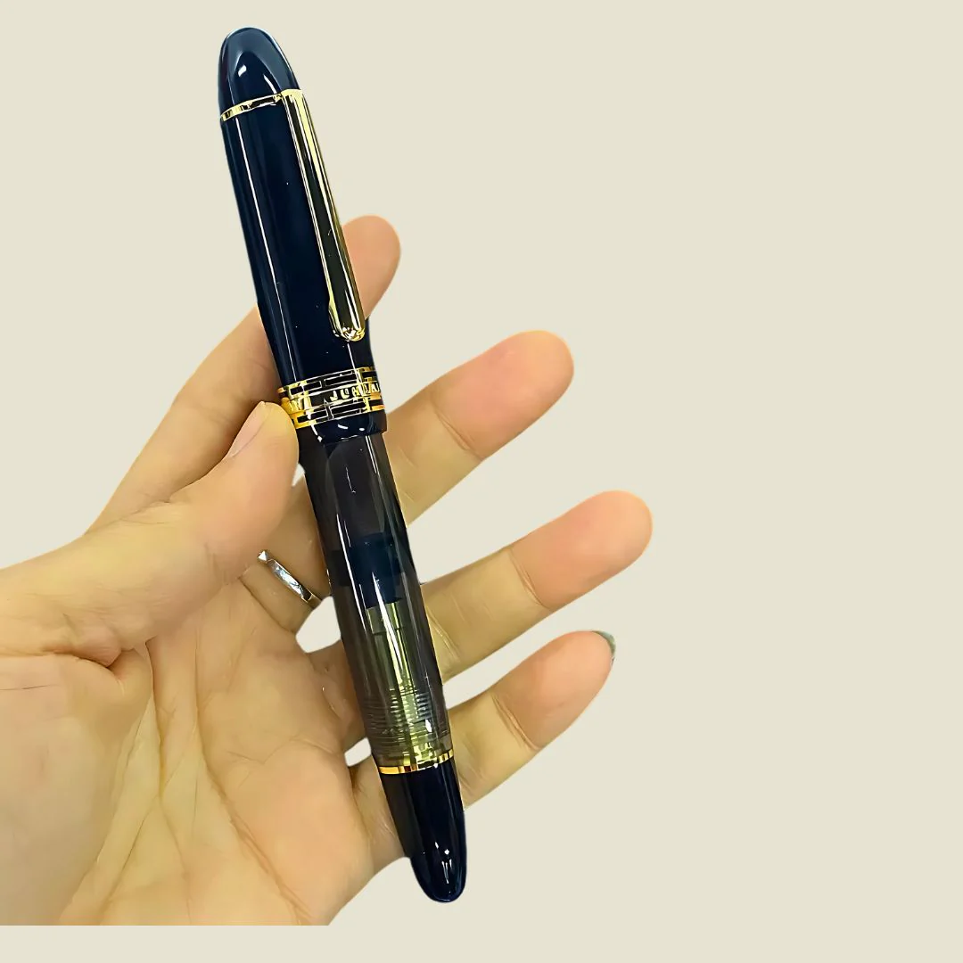 Wingsung 630 Piston Fountain Pen – Transparent Resin Barrel, #8 Fine Iridium Nib (Black) - Image 4