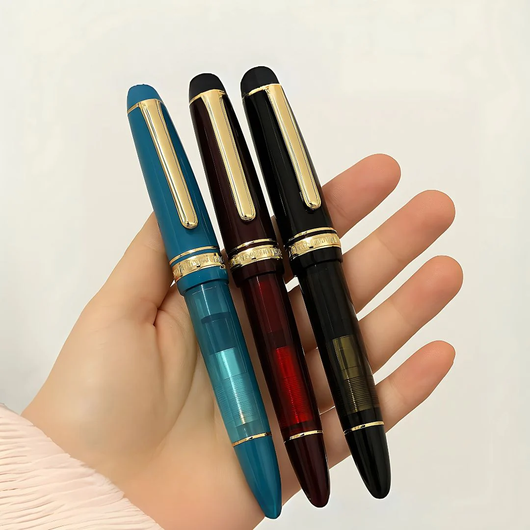 Wingsung 630 Piston Fountain Pen – Transparent Resin Barrel, #8 Fine Iridium Nib (Blue) - Image 4
