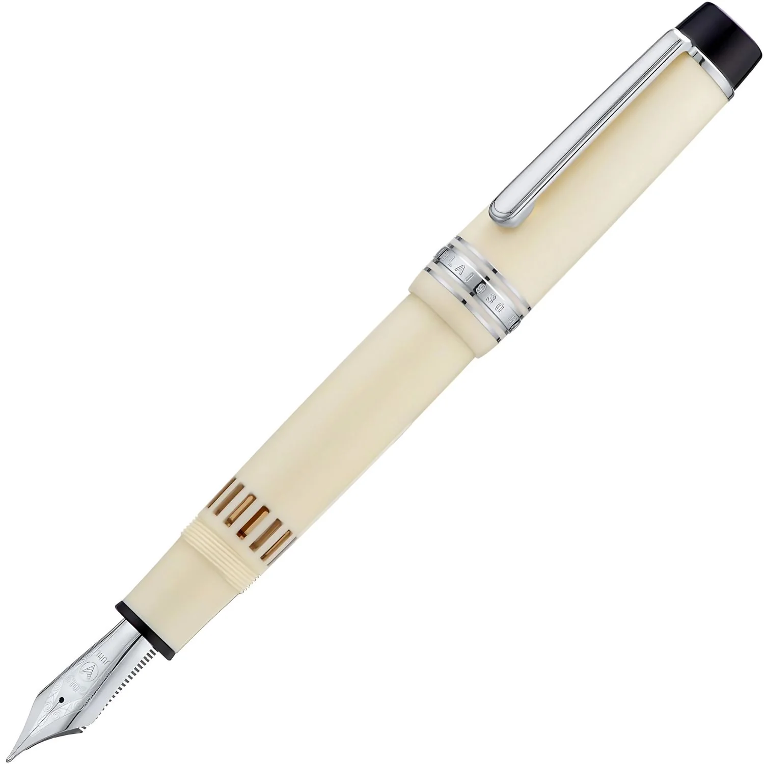 WingSung Junlai 930 Acrylic Fountain Pen – Flat Top Design with Piston Filling System, Size #9 Iridium Nib in Fine, Medium & Broad – Ivory White Fence Ink Tank with Silver Trim (No Ink) - Image 12